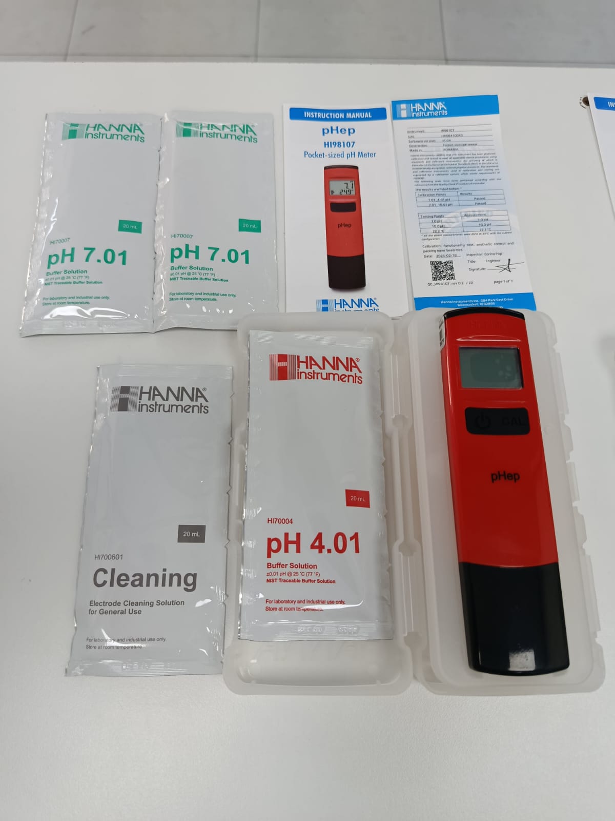 MEDIDOR DE PH Y TEMPERATURA MODELO HI98107, resolución 0.1ph Hanna; potenciometro_biosan ingenieira_peru_2