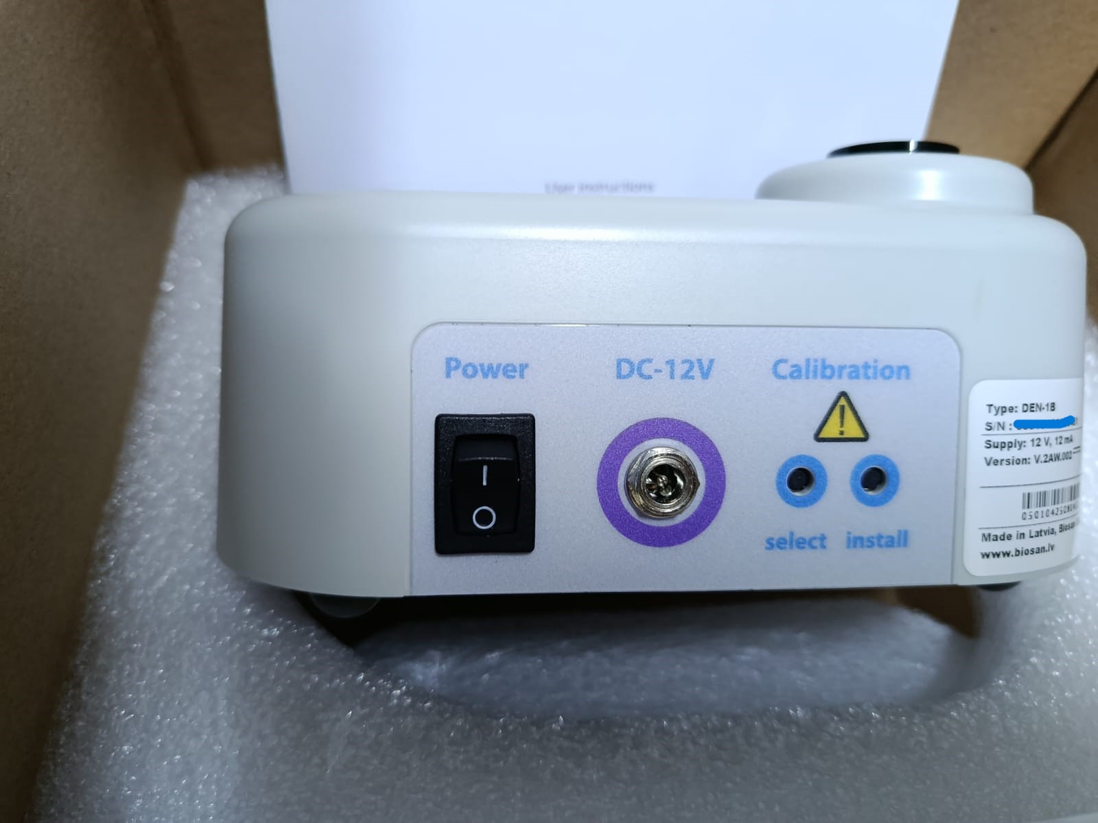 DENSITOMETRO (DETECTOR DE TURBIDEZ POR SUSPENSION) MODELO DEN-1B, BIOSAN