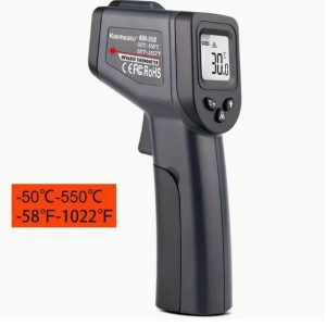 TERMOMETRO INFRARROJO DIGITAL CON LASER RANGO -50 a 550°C, PANTALLA LCD - KAEMEASU