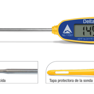 TERMOMETRO DE SONDA CON PUNTA REDUCIDA pantalla Jumbo FlashCheck, IP56, CALIBRACION AUTOMATICA MODELO 11081 DELTATRAK
